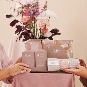 al.ive Wash and Lotion Duo + Waffle Towel Gift Set