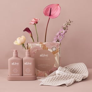 al.ive Wash and Lotion Duo + Waffle Towel Gift Set