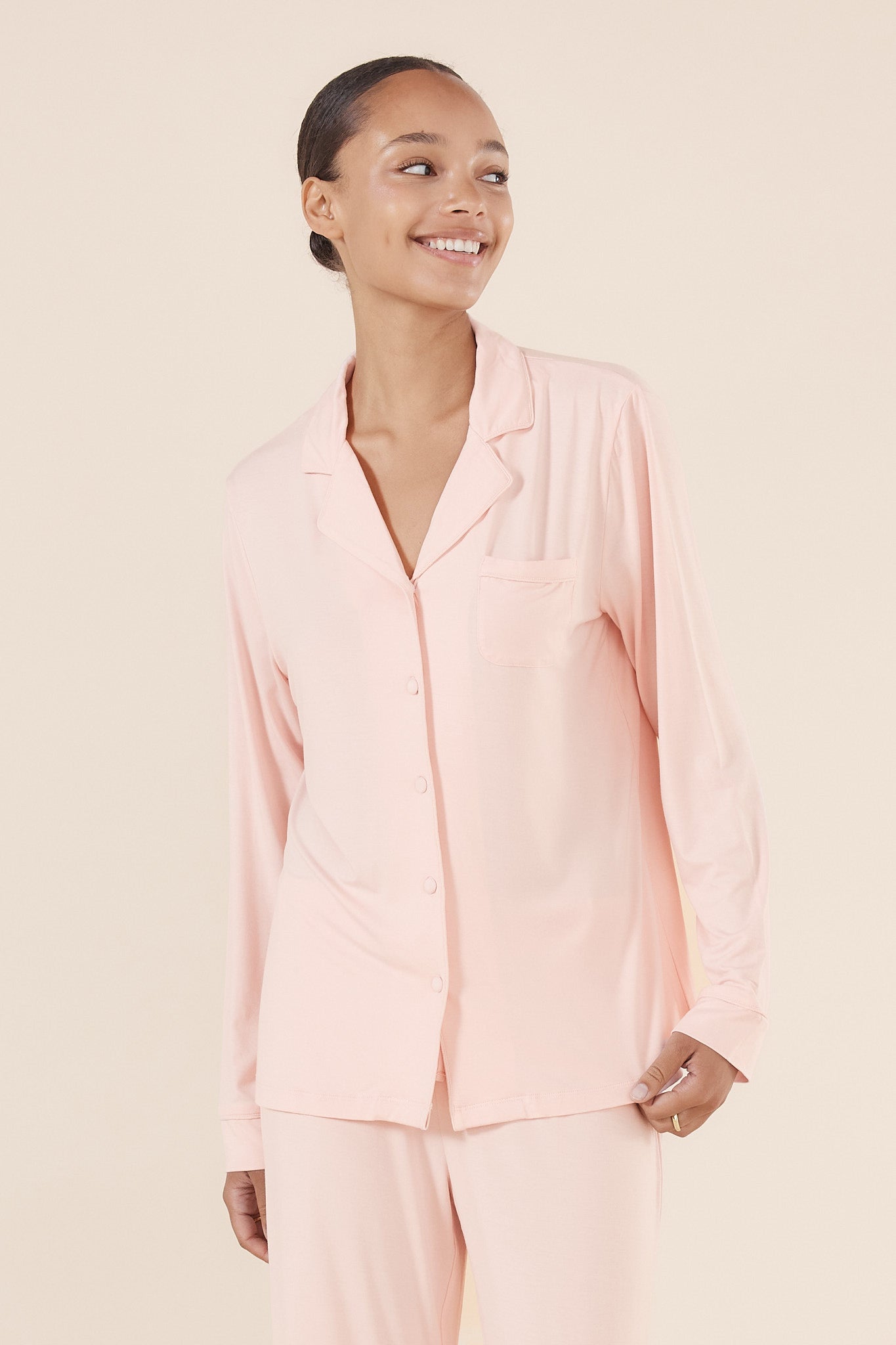 Gingerlilly Tessa Bamboo Long Pj Set Pink
