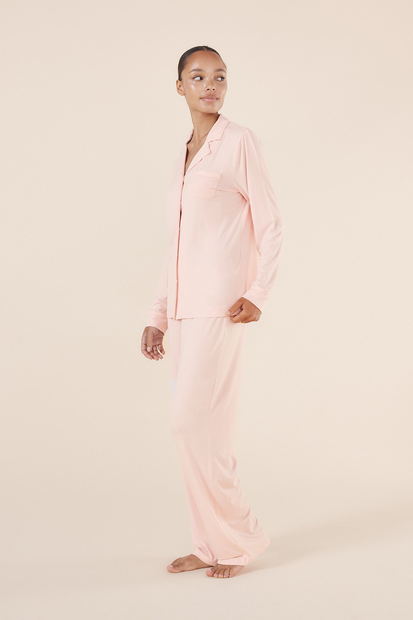 Gingerlilly Tessa Bamboo Long Pj Set Pink