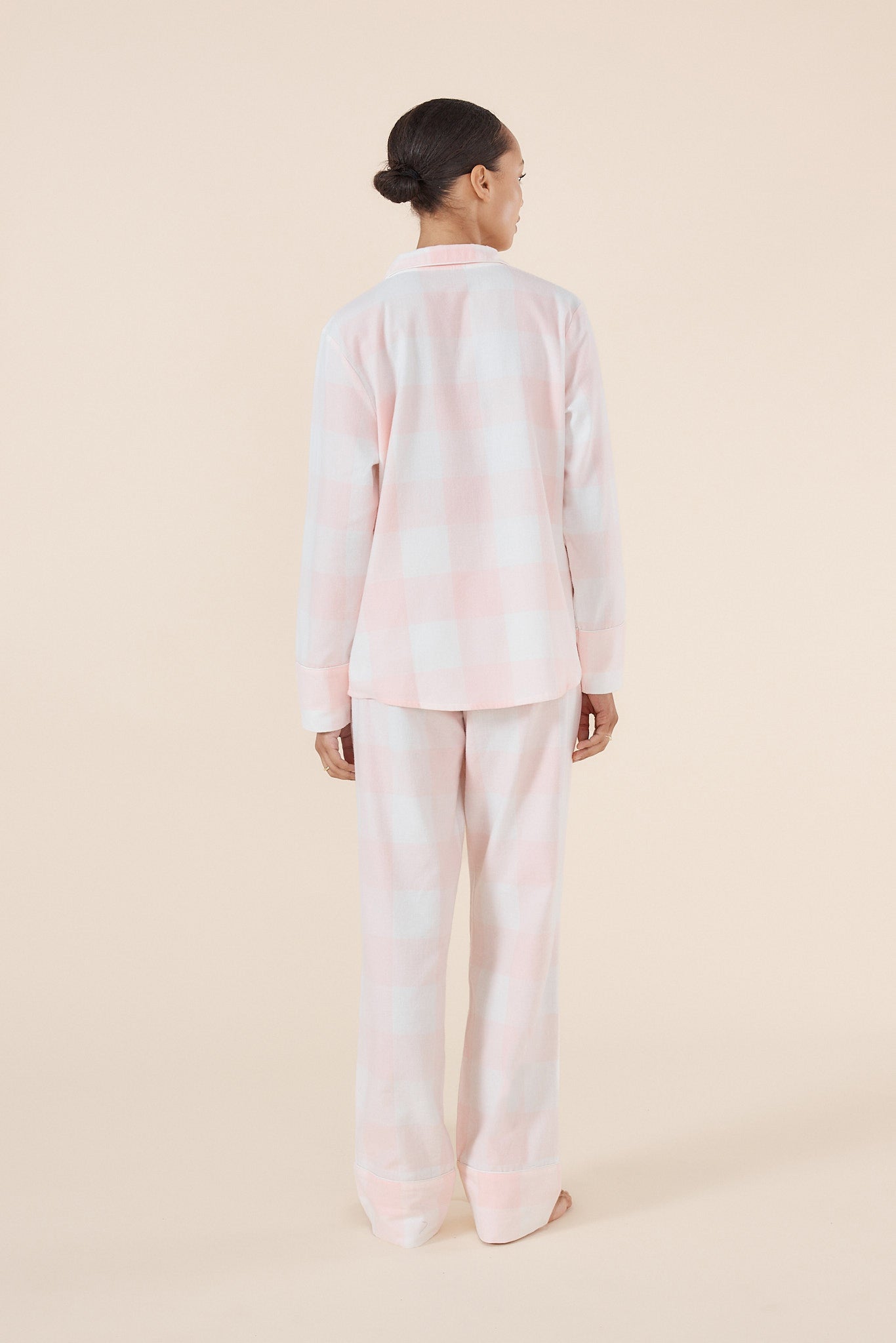 Gingerlilly Emery Buffalo Check Cotton Pj Set Pink