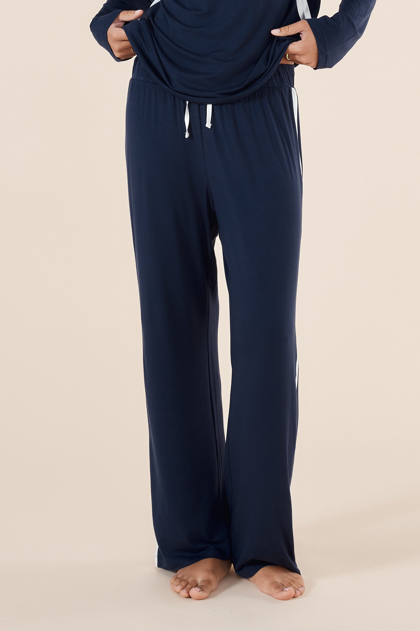Gingerlilly Anya Bamboo Sporty Pj Set Navy