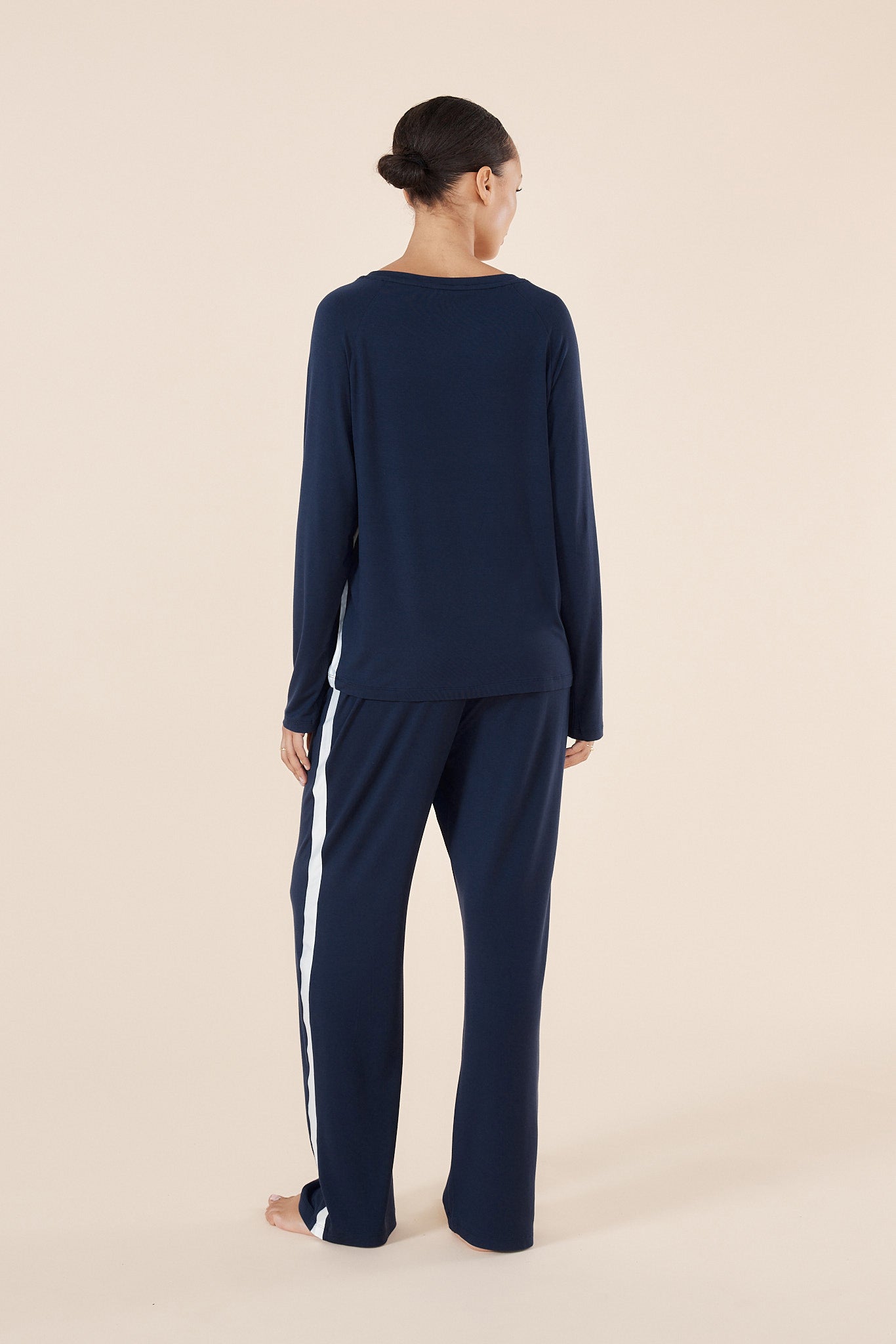 Gingerlilly Anya Bamboo Sporty Pj Set Navy
