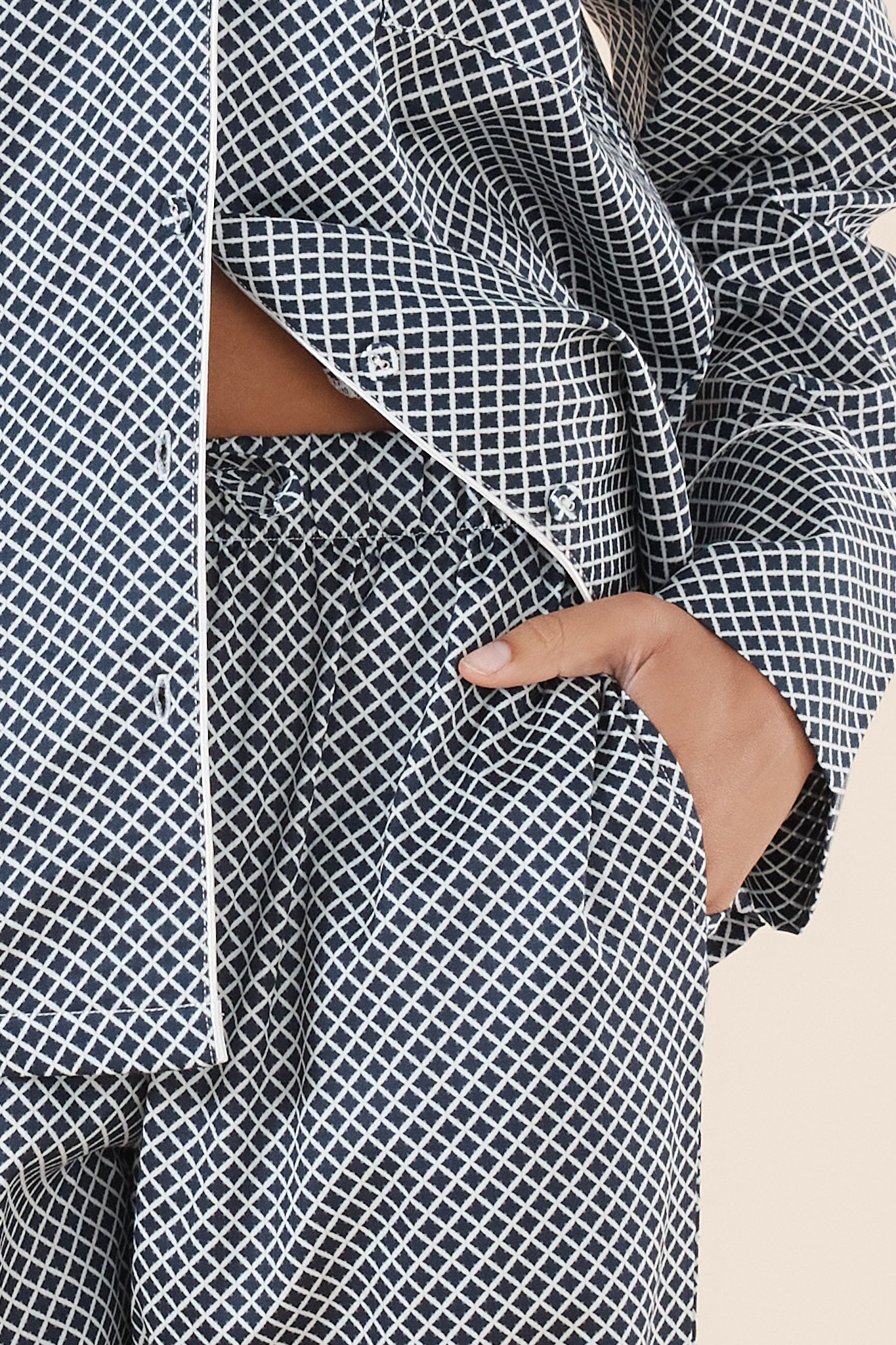 Gingerlilly Sky Diamond Cotton PJ Set Navy