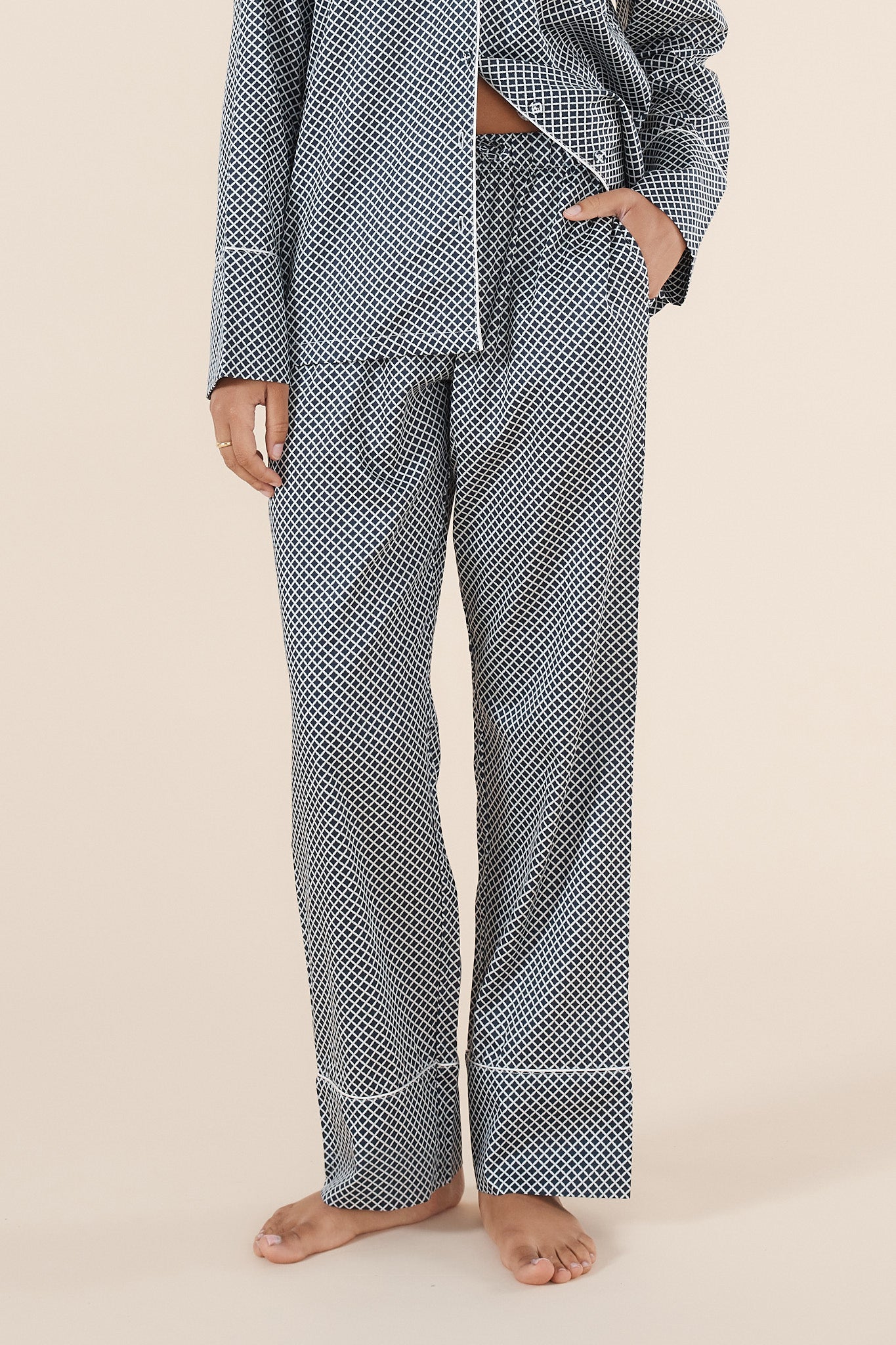 Gingerlilly Sky Diamond Cotton PJ Set Navy