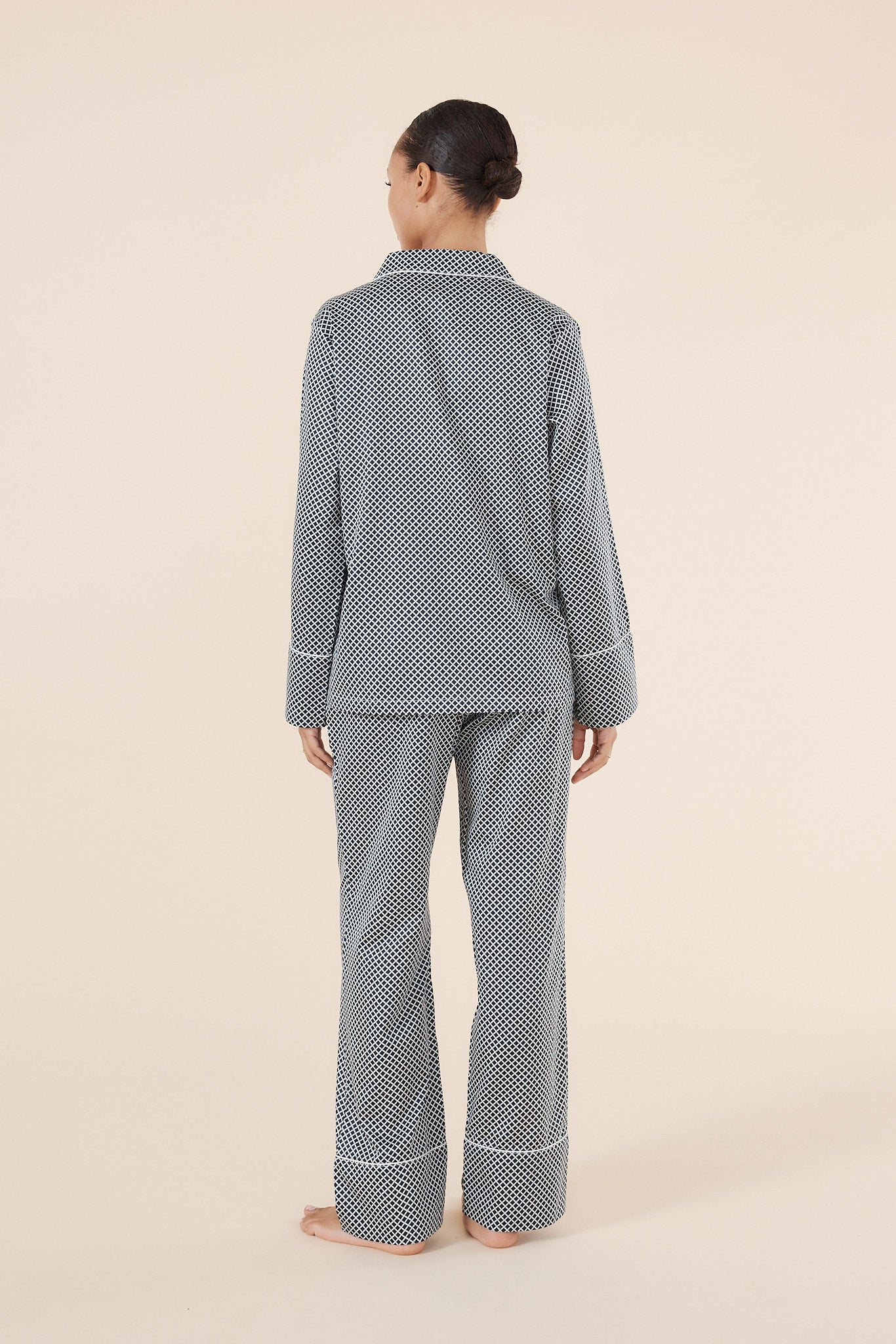 Gingerlilly Sky Diamond Cotton PJ Set Navy