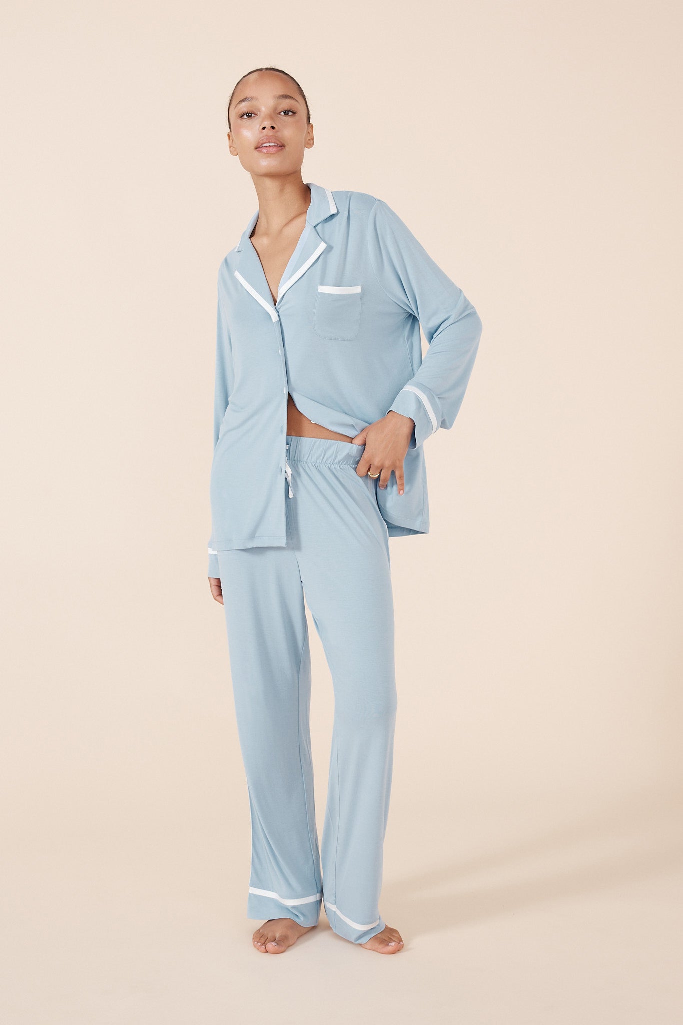 Gingerlilly Fiona Bamboo Pjs Blue