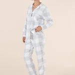 Gingerlilly Emery Buffalo Check Cotton Pj Set Grey