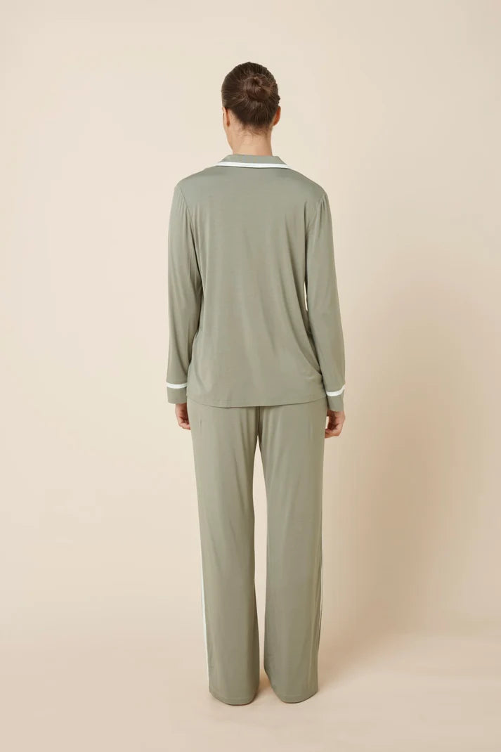 Gingerlilly Grace Bamboo Pj Set Olive