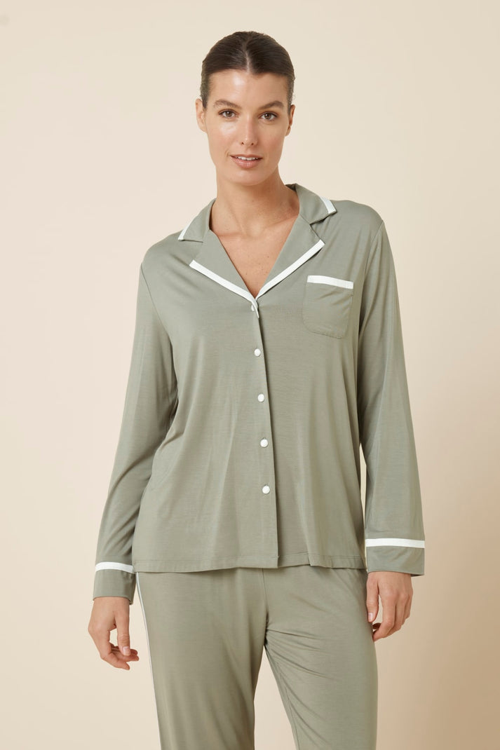Gingerlilly Grace Bamboo Pj Set Olive