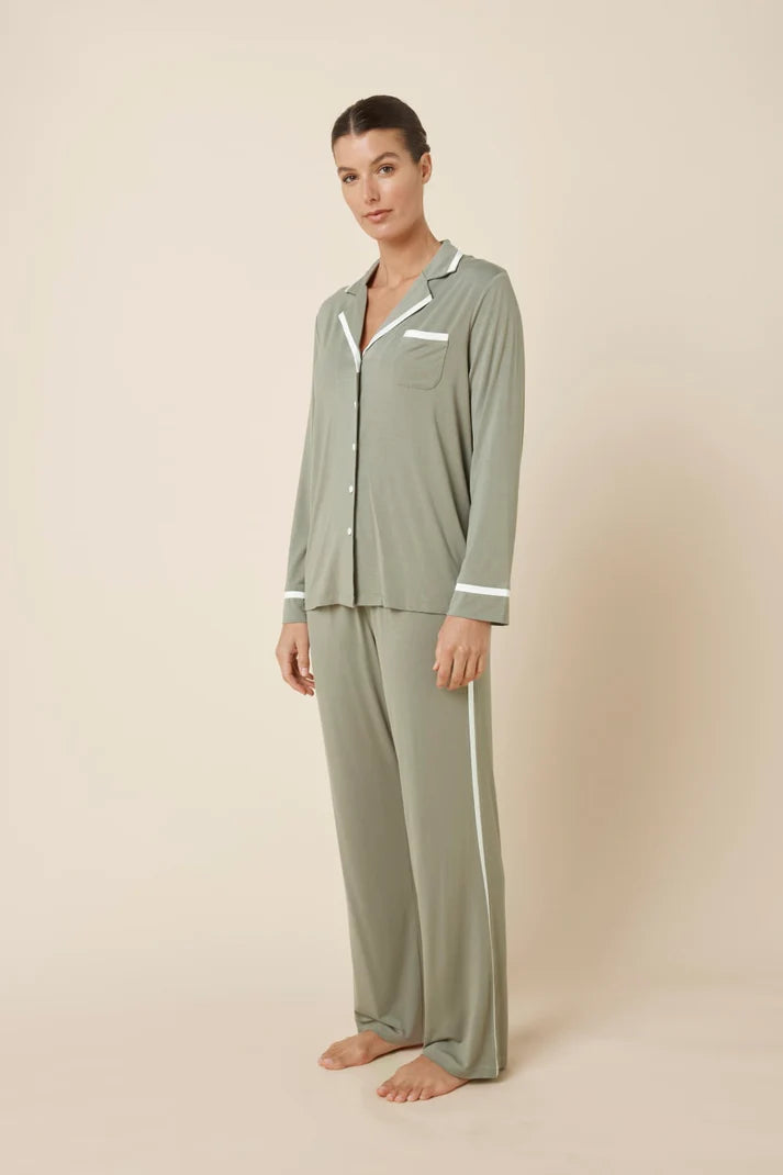 Gingerlilly Grace Bamboo Pj Set Olive