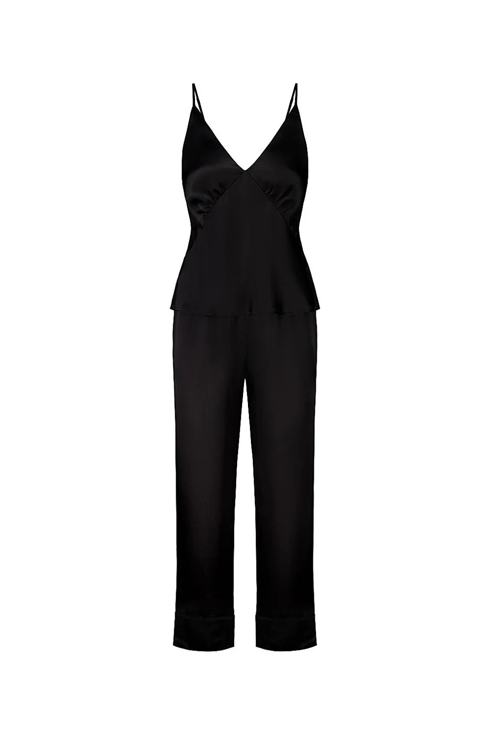 Gingerlilly Jade Black Pure Silk Cami PJ Set