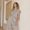 Gingerlilly MARLIE Diamond Print Cotton Long PJ Set Olive