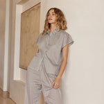 Gingerlilly MARLIE Diamond Print Cotton Long PJ Set Olive