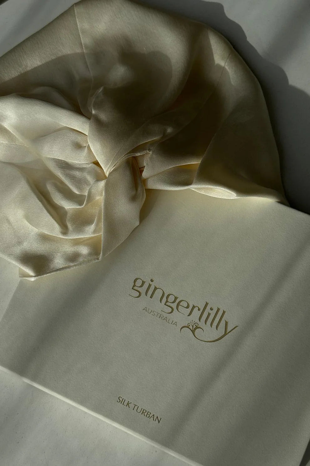 Gingerlilly Majestic Pure Silk Turban Cream