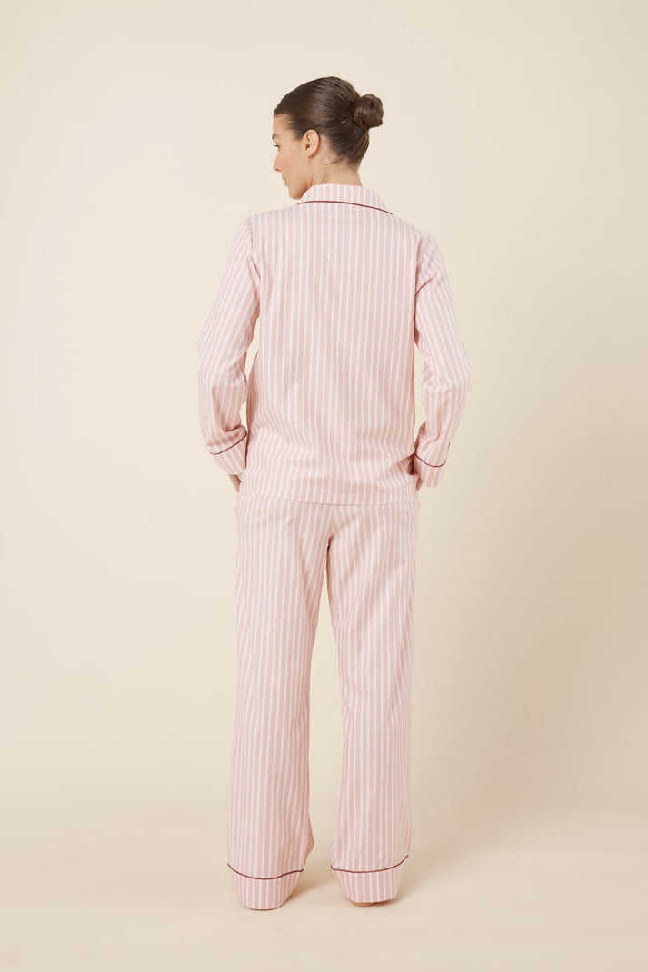 Gingerlilly Octavia Cotton Stripe Pj Set Pink