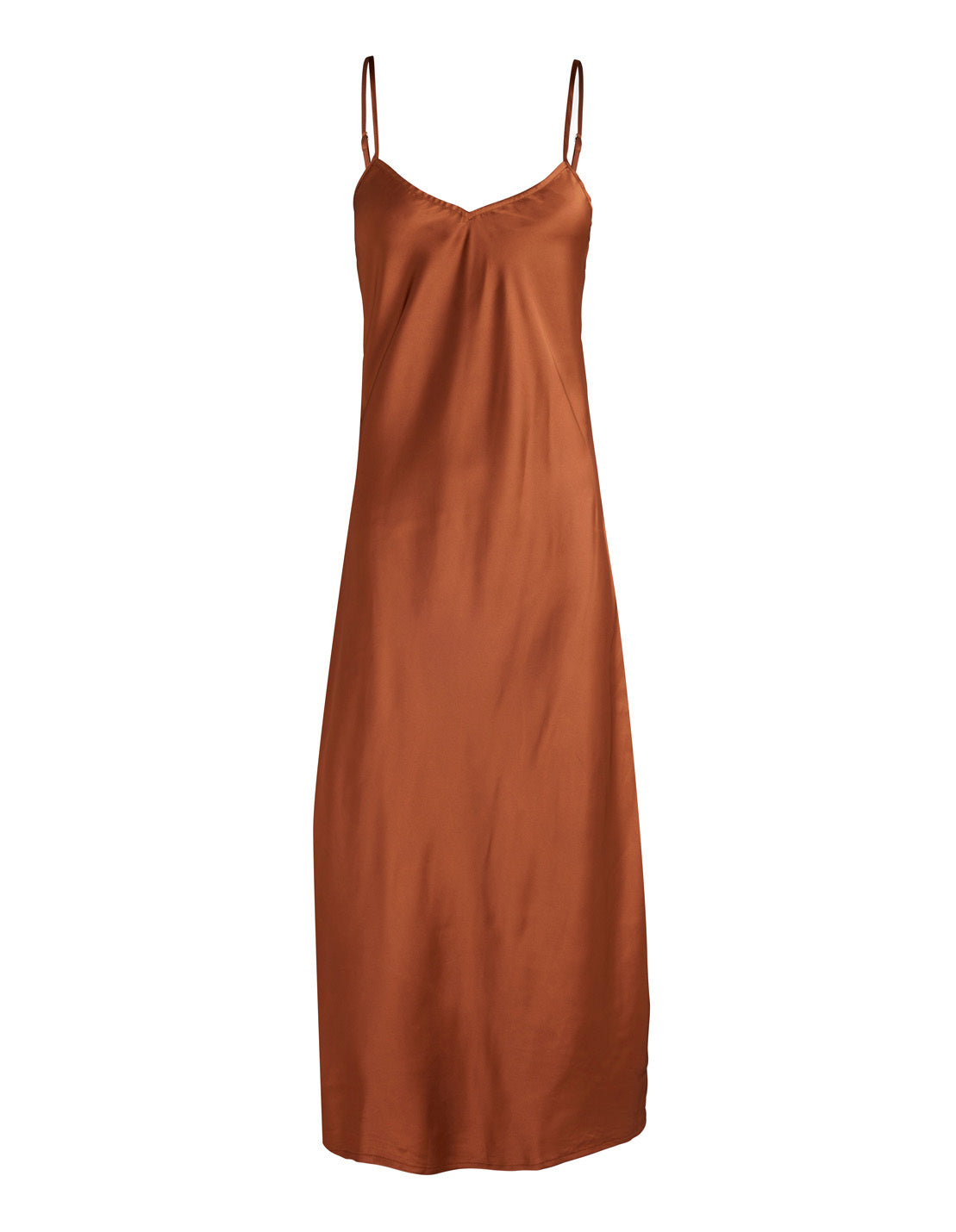Gingerlilly Summer Satin Dress Chemise Brown