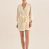 Diamond Pure Silk Ivory Short Robe
