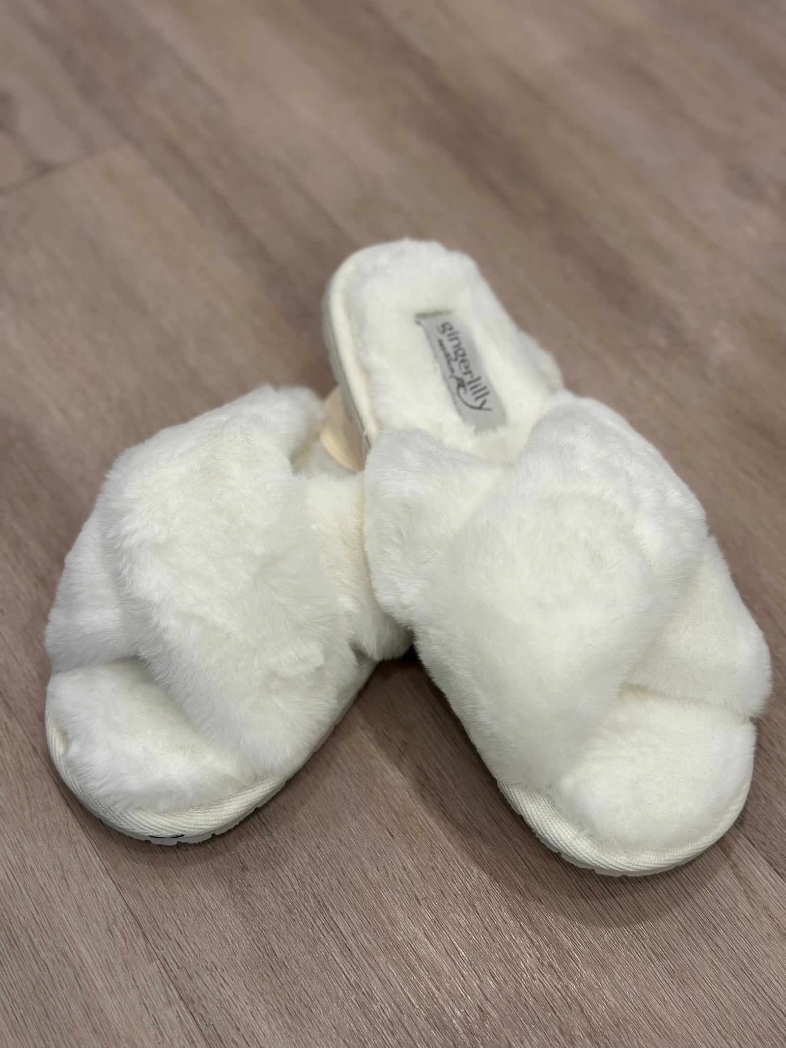 Gingerlilly Milan Plush Slipper Ivory