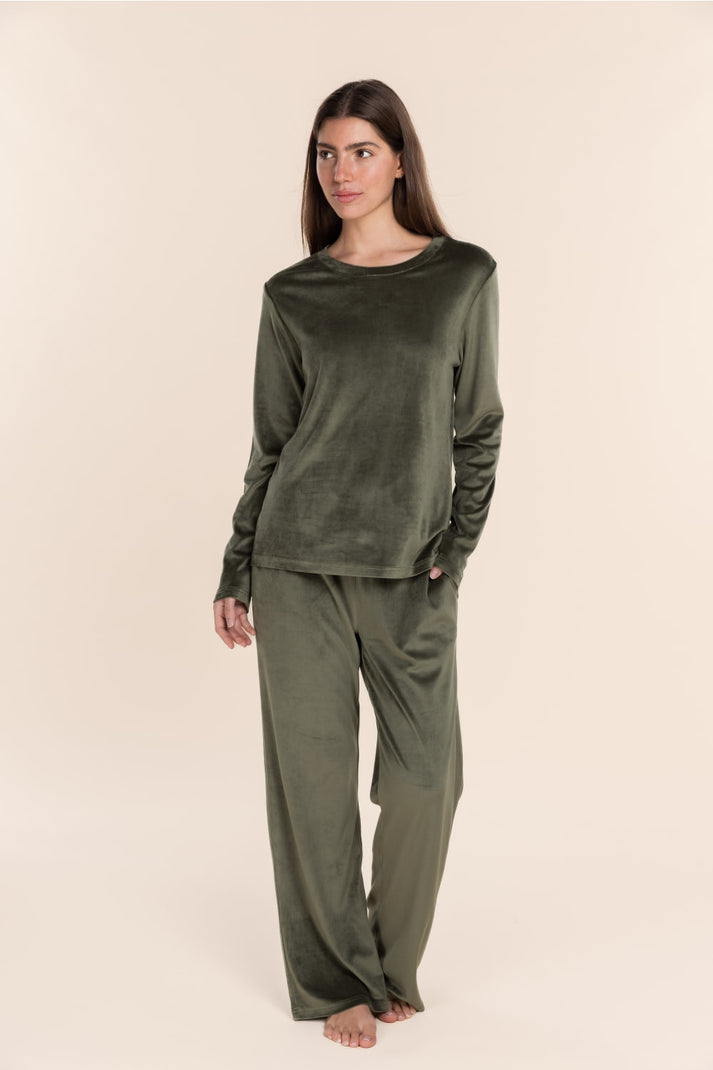 Gingerlilly Thea Velour Lounge Set Olive