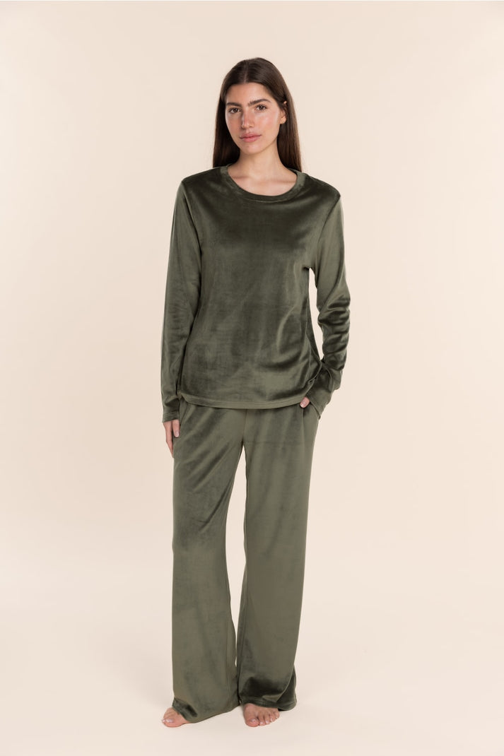 Gingerlilly Thea Velour Lounge Set Olive