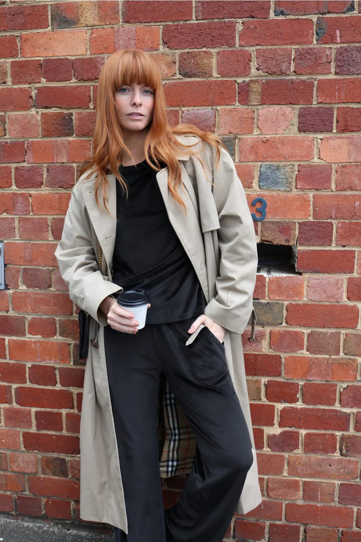 Gingerlilly Thea Velour Lounge Set Black