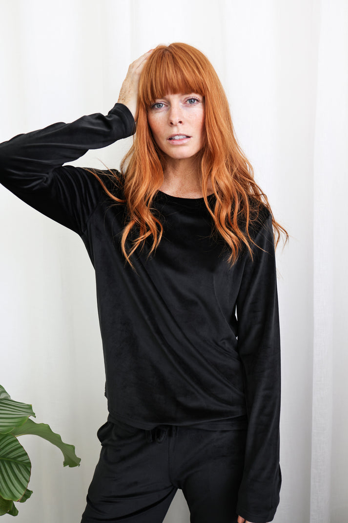 Gingerlilly Thea Velour Lounge Set Black