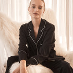 Gingerlilly Adele Satin Pj Set Black