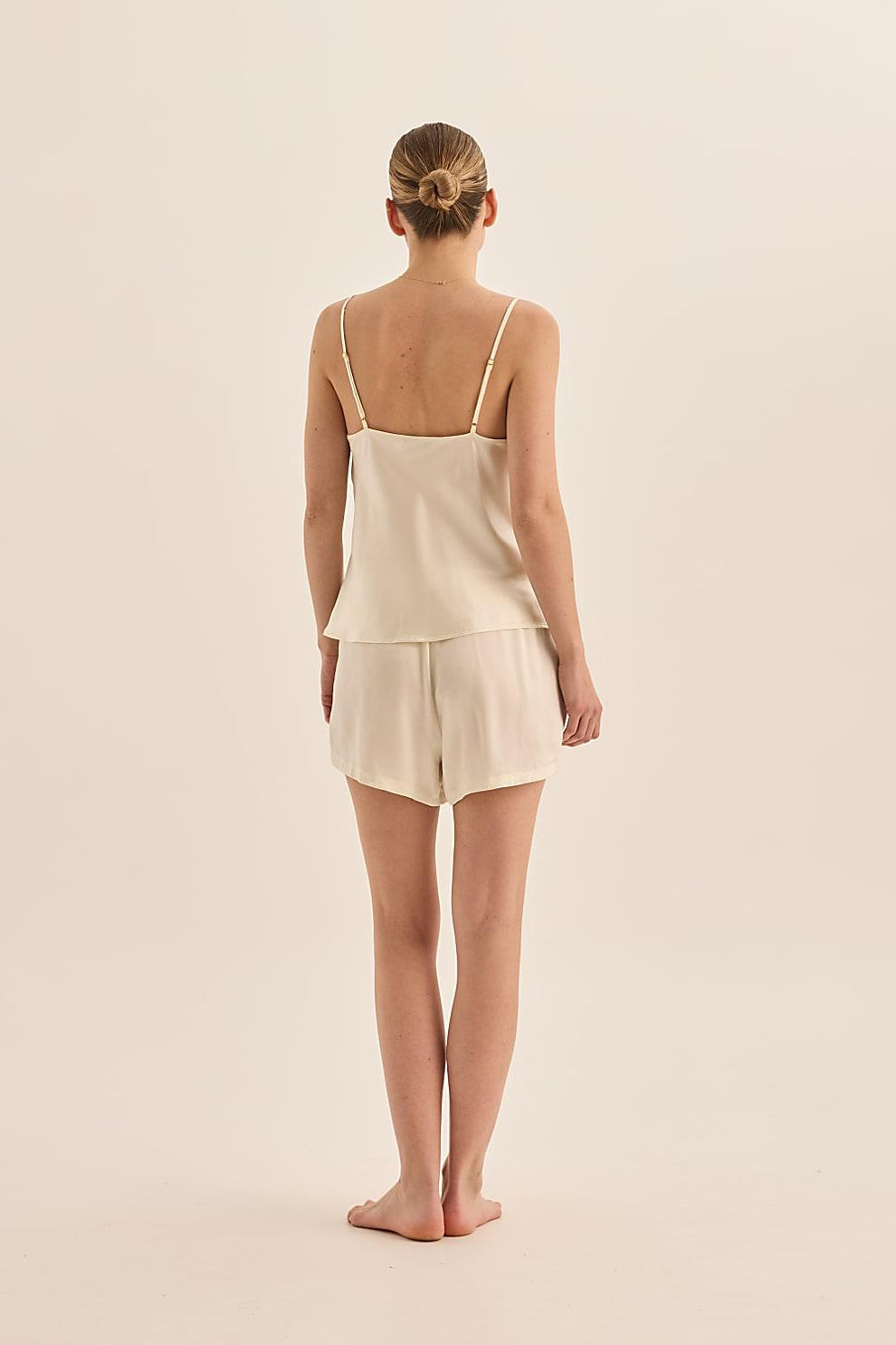 Gingerlilly Amethyst Ivory Pure Silk Cami and Short Set