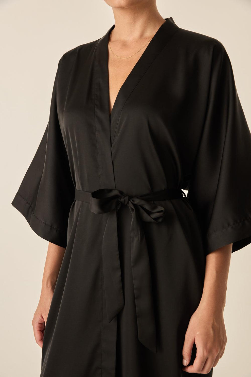 Gingerlilly Bethany Robe Black Satin