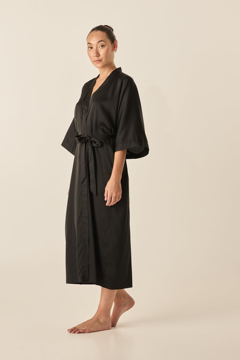 Gingerlilly Bethany Robe Black Satin