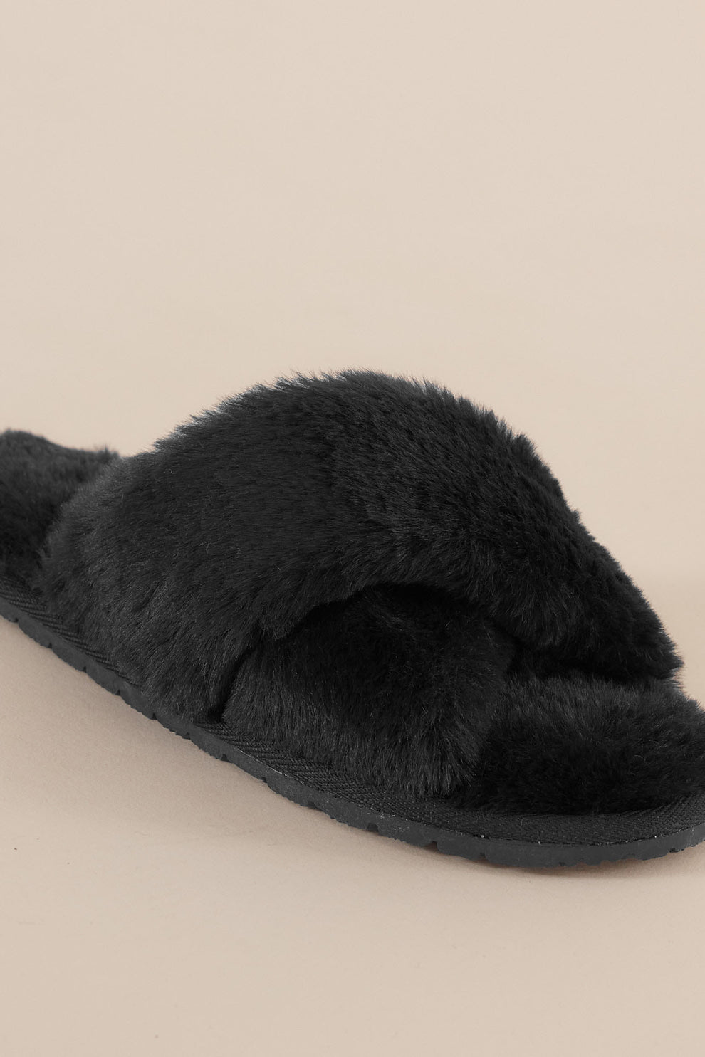Gingerlilly Milan Plush Slipper Black