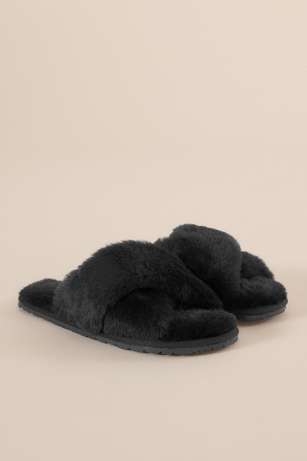 Gingerlilly Milan Plush Slipper Black