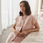 Gingerlilly CHARLOTTE Pink Linen Pyjama Set