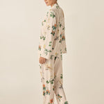 Gingerlilly Elle Garden Print Silky Satin Pj Set