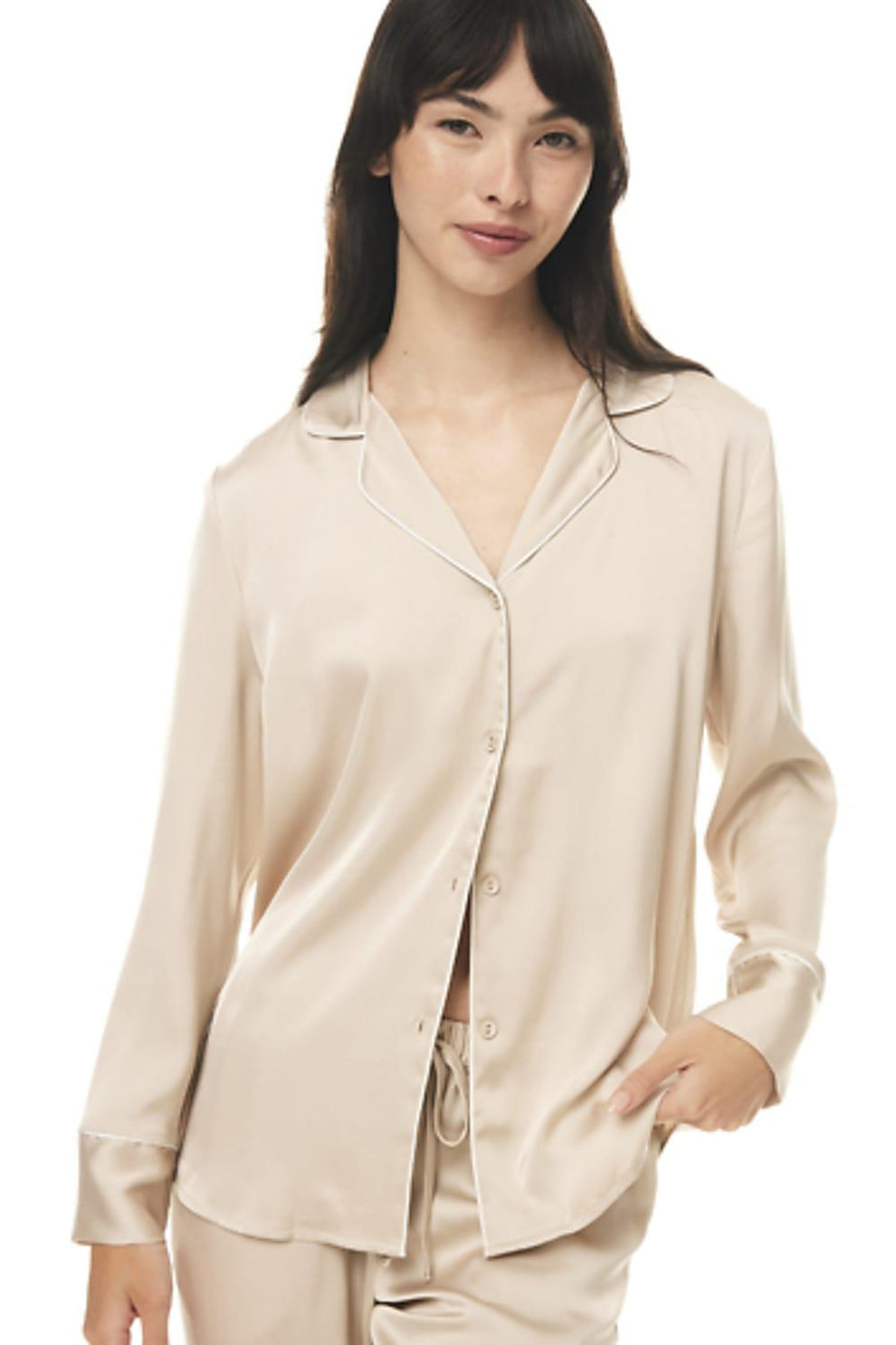 Gingerlilly Evette Satin Pj Set Biscuit