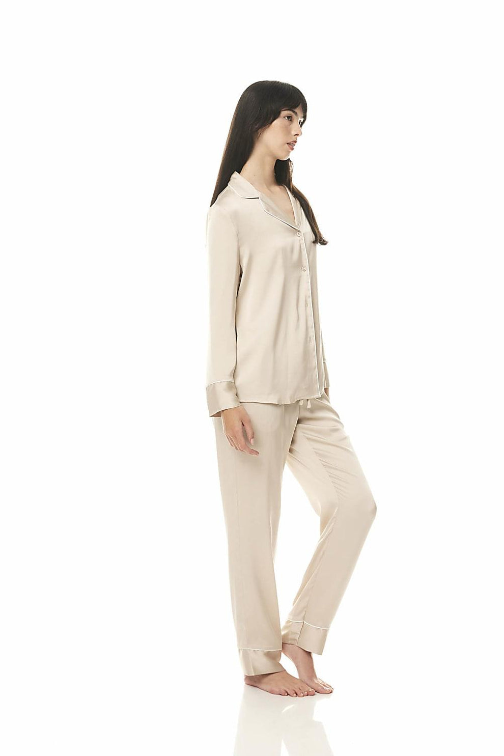 Gingerlilly Evette Satin Pj Set Biscuit