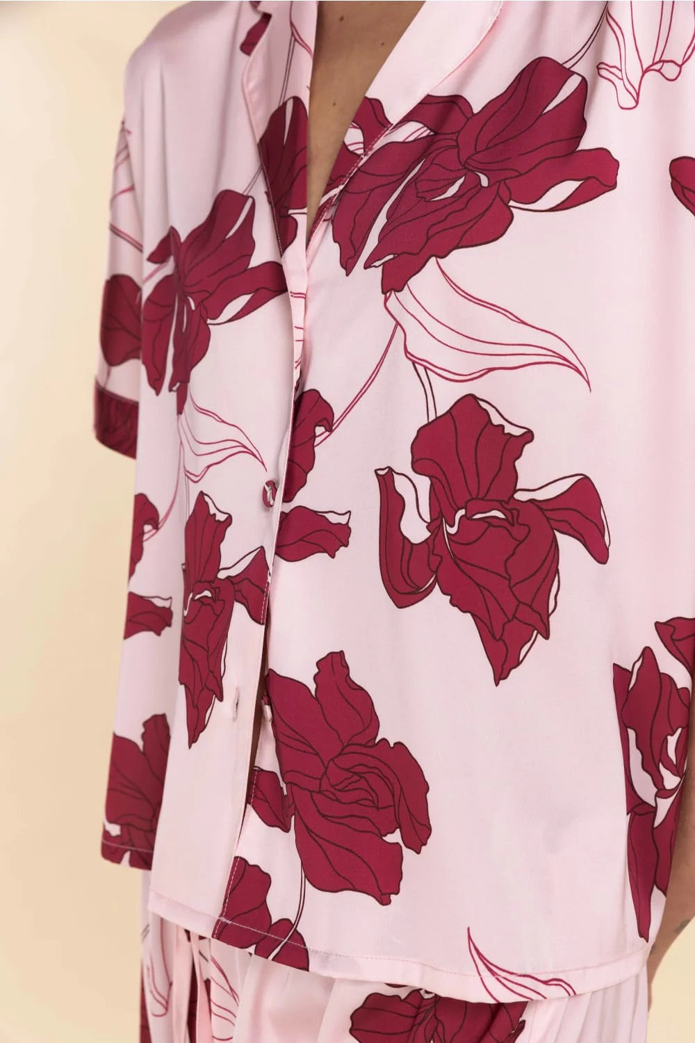 Gingerlilly FREYA Silky Satin Short Set Pink