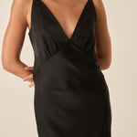 Gingerlilly Ilona Silky Satin Chemise Black