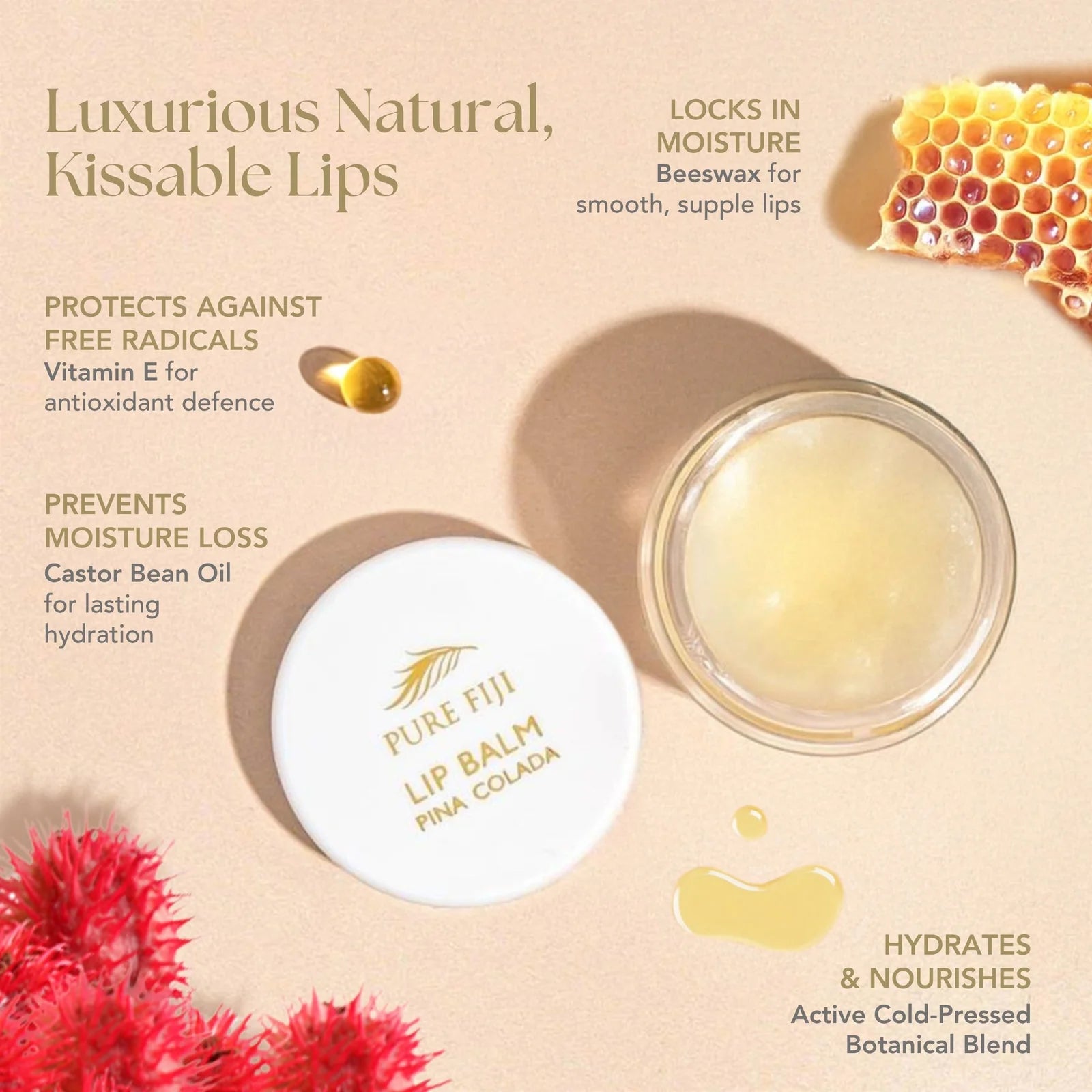 Pure Fiji Nourishing Lip Balm - Pina Colada