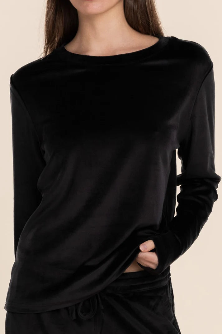Gingerlilly Thea Velour Lounge Set Black