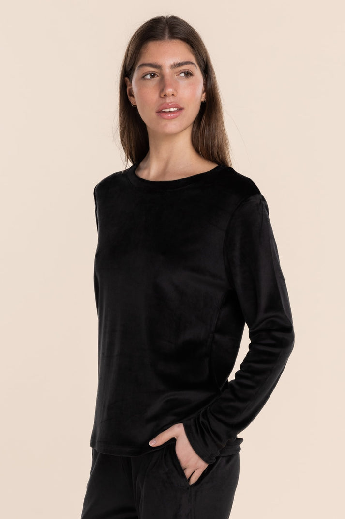 Gingerlilly Thea Velour Lounge Set Black