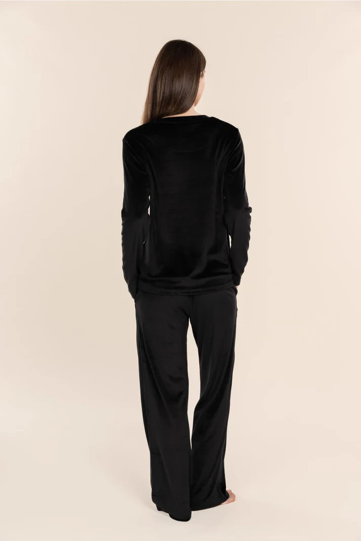 Gingerlilly Thea Velour Lounge Set Black